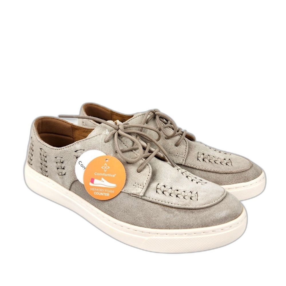 Comfortiva Taupe Suede Lace-up Comfort Shoes Moccasins Size 10 NIB